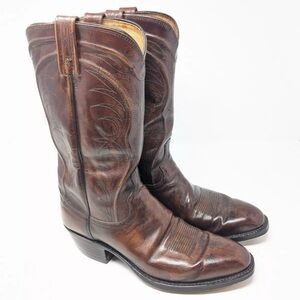 Dan Post, Men’s Vintage Leather Cowboy Boots, Brown, 9.5, Model 6575 Made In USA